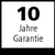 10 Jahre Gewährleistung. Auf Produkte, die mit diesem Symbol gekennzeichnet sind, gewähren wir eine Qualitätsgarantie auf Material und Verarbeitung für die Dauer von 10 Jahren ab Anlieferung.