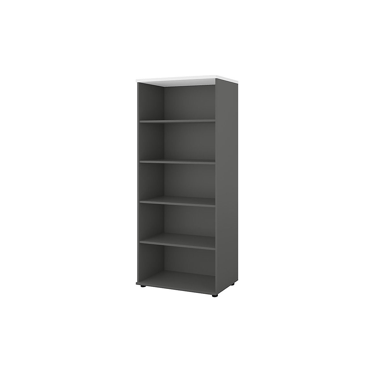 Büroregal Portland, HxBxT 1845 x 800 x 420 mm, dunkelgrau / weiß gebürstet-0