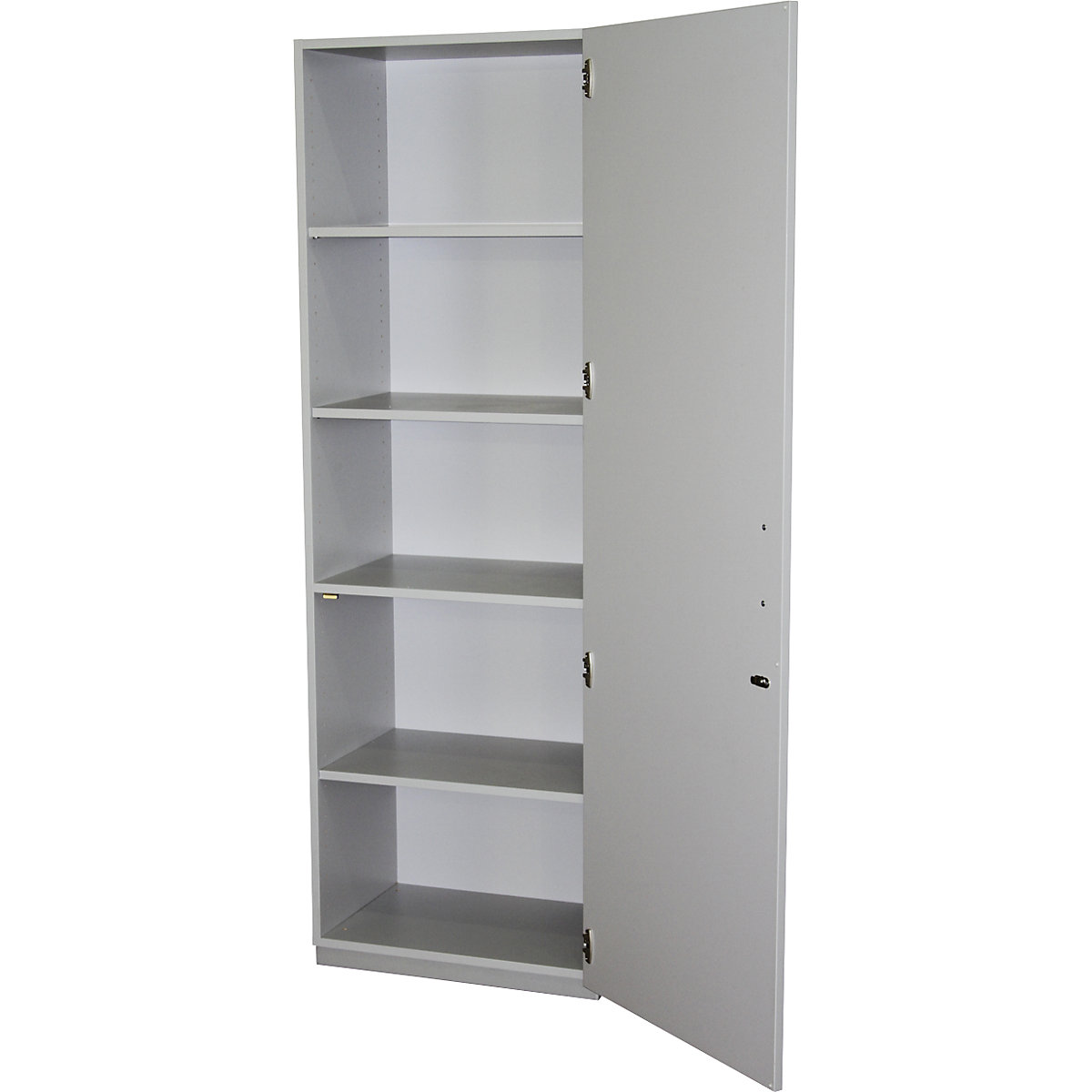 EUROKRAFTpro Flügeltürenschrank, HxBxT 1864 x 615 x 440 mm, 4 Fachböden, lichtgrau RAL 7035 mit 1 Flügeltür