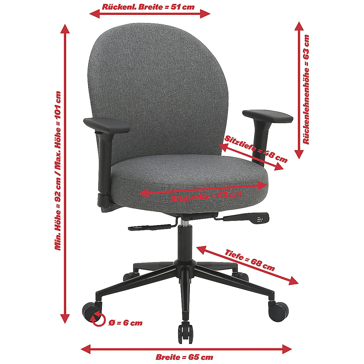 Bürodrehstuhl Ben (Produktabbildung 5)-4
