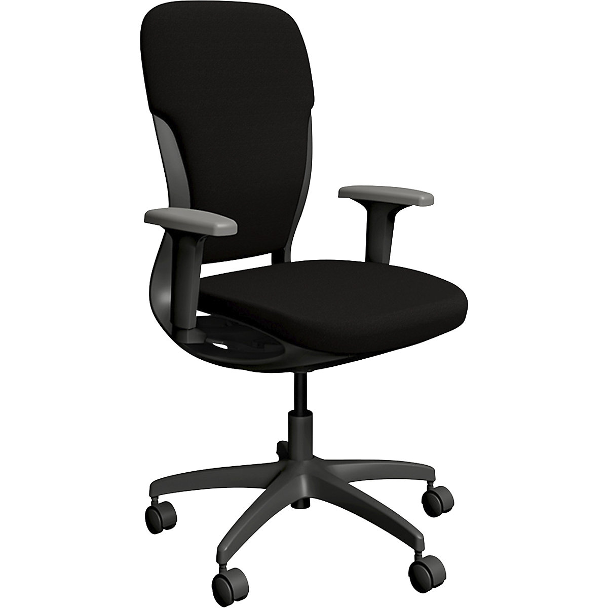 Bürodrehstuhl MOTION, Polsterrückenlehne, dunkelgrau, schwarz-0