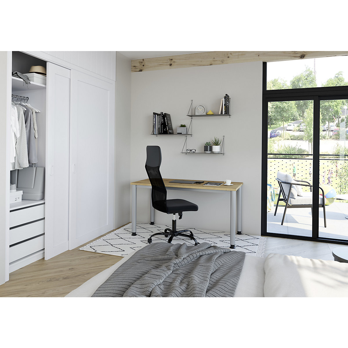 Schreibtisch Mini-Office 4 RENATUS eurokraft pro (Produktabbildung 2)-1