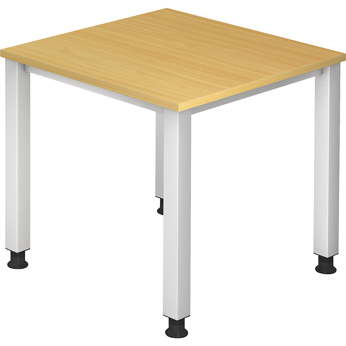 Schreibtisch eurokraft pro, 4-Fuß-Gestell, Breite 800 mm, alusilber / Dekor Buche-0