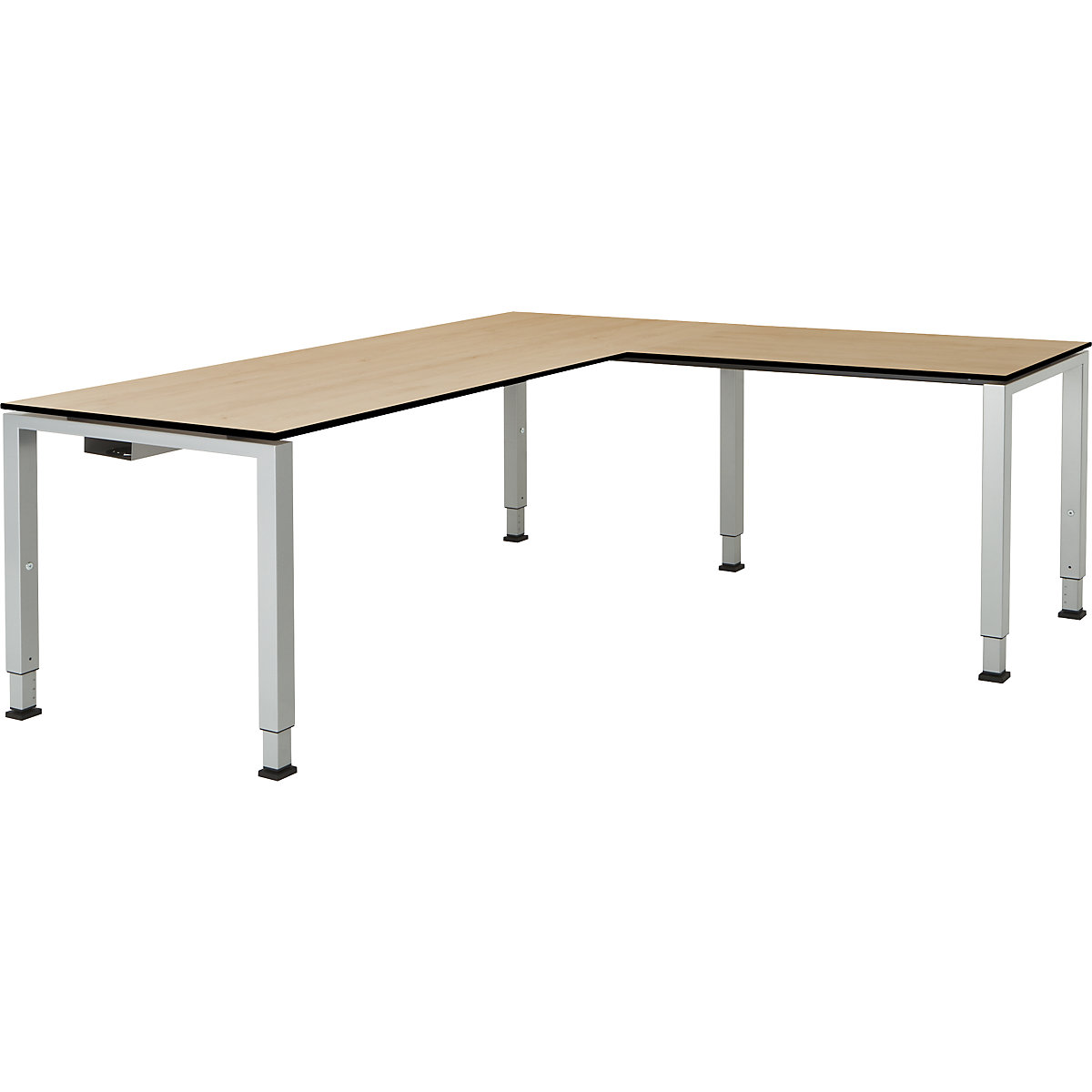 Schreibtisch, verkettet, Fußform Quadrat-/Rechteckrohr mauser