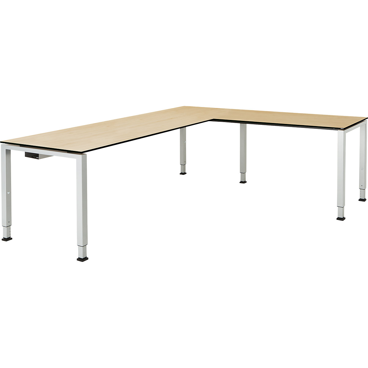 Schreibtisch, verkettet, Fußform Quadrat-/Rechteckrohr mauser
