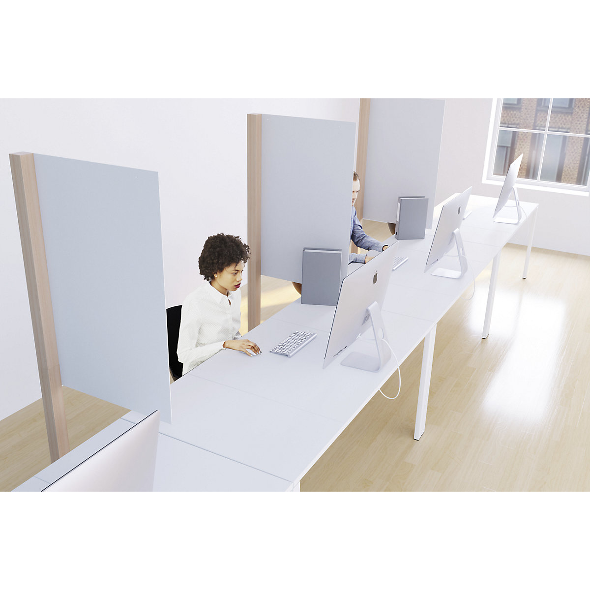 Schutztrennwand mit Standfuß Paperflow (Produktabbildung 4)-3