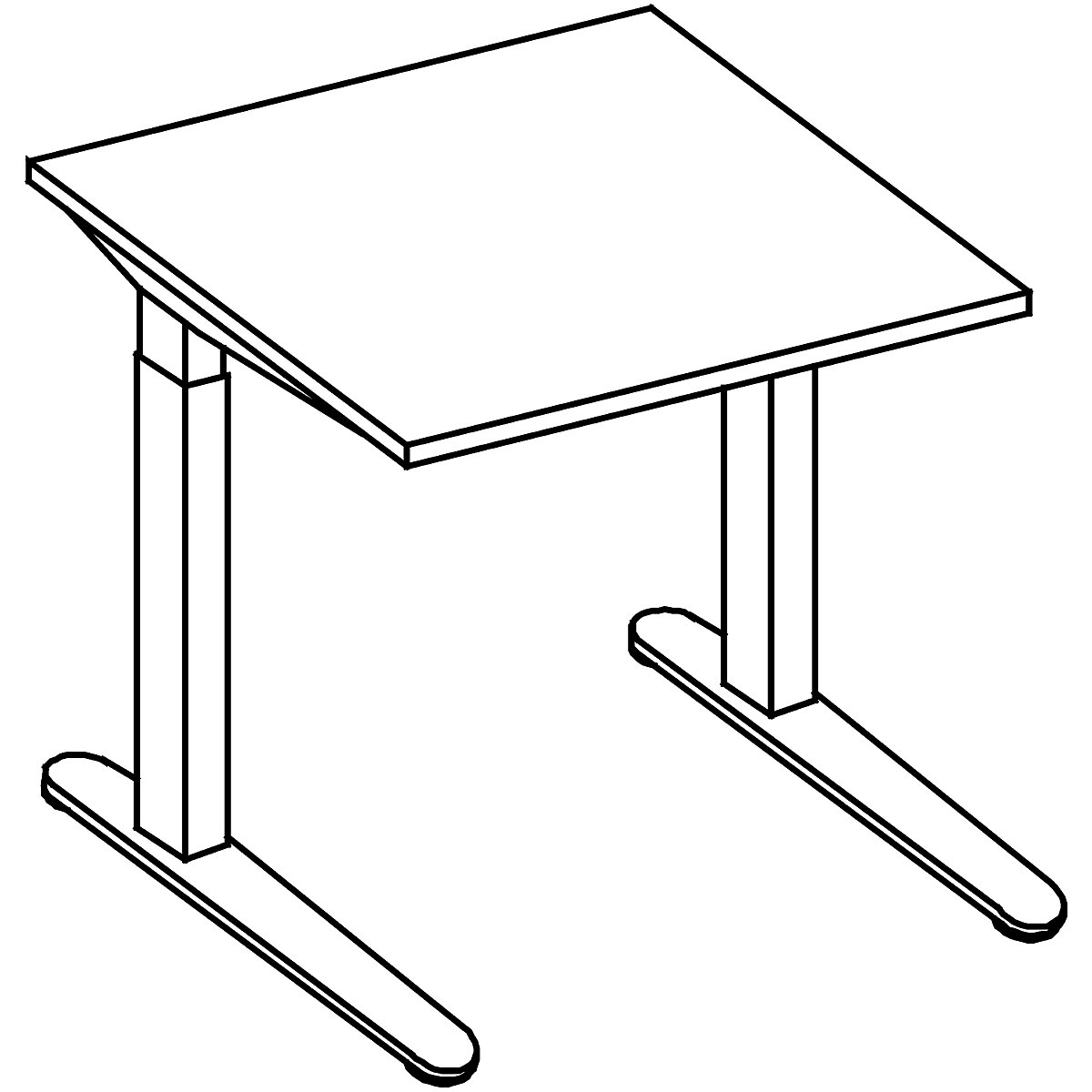 Schreibtisch mit C-Fußgestell ANNY eurokraft pro (Produktabbildung 4)-3