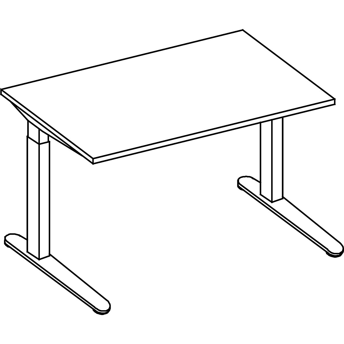 Schreibtisch mit C-Fußgestell ANNY eurokraft pro (Produktabbildung 7)-6