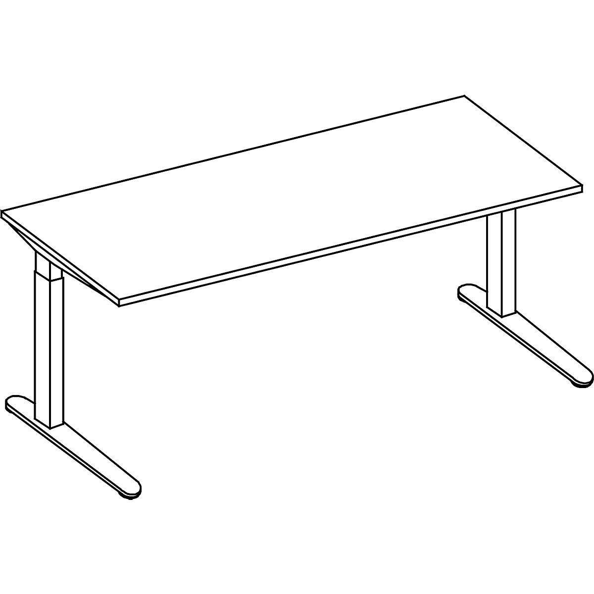 Schreibtisch mit C-Fußgestell ANNY eurokraft pro (Produktabbildung 6)-5