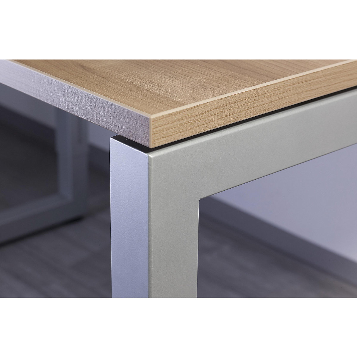 Schreibtisch mit Gestell aus Vierkant-Stahlrohr ANNY eurokraft pro (Produktabbildung 4)-3