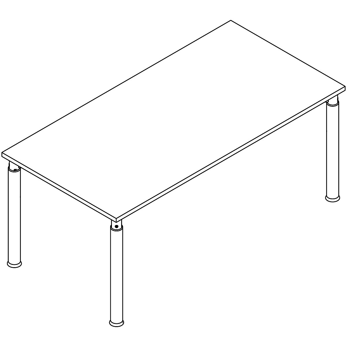Schreibtisch mit 4-Fuß-Gestell VERA-ZWO (Produktabbildung 4)-3