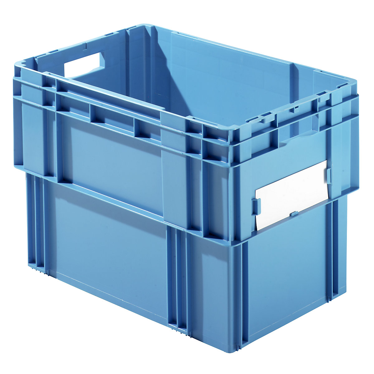 Bac gerbable et emboîtable, capacité 78 litres, parois et fond pleins, lot de 4, bleu