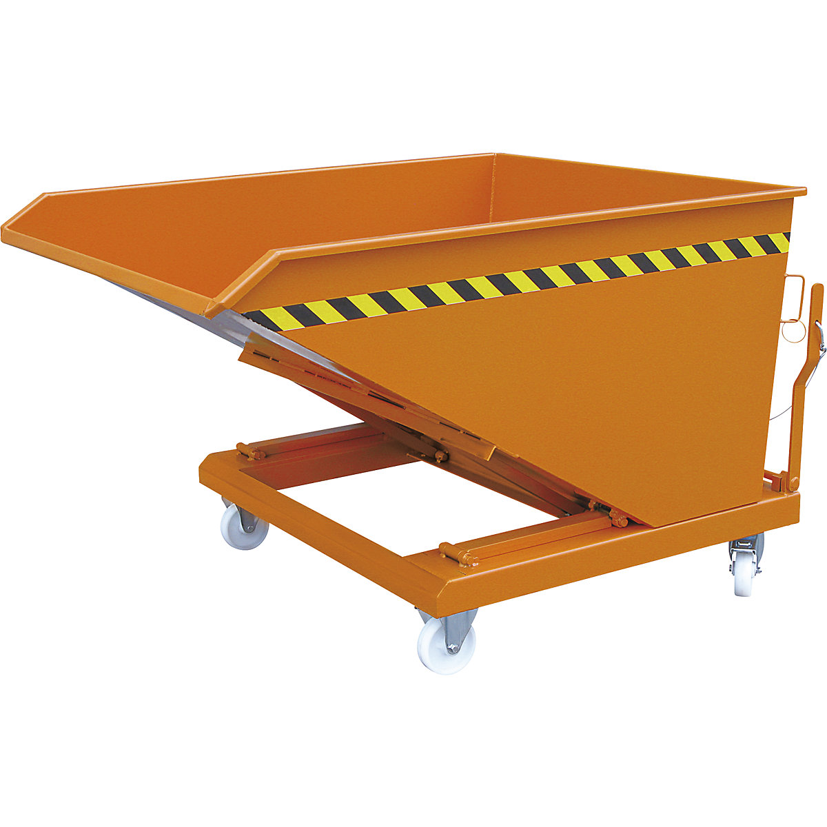 Benne basculante, avec mécanisme de basculement en ciseaux, capacité 500 l, orange RAL 2004-0