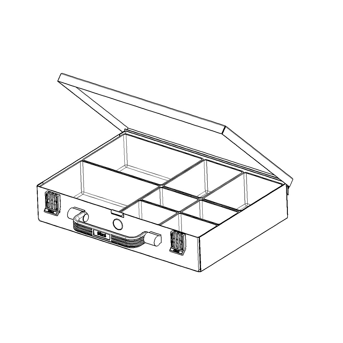 Mallette de rangement en tôle d'acier – eurokraft pro (Illustration du produit 2)-1