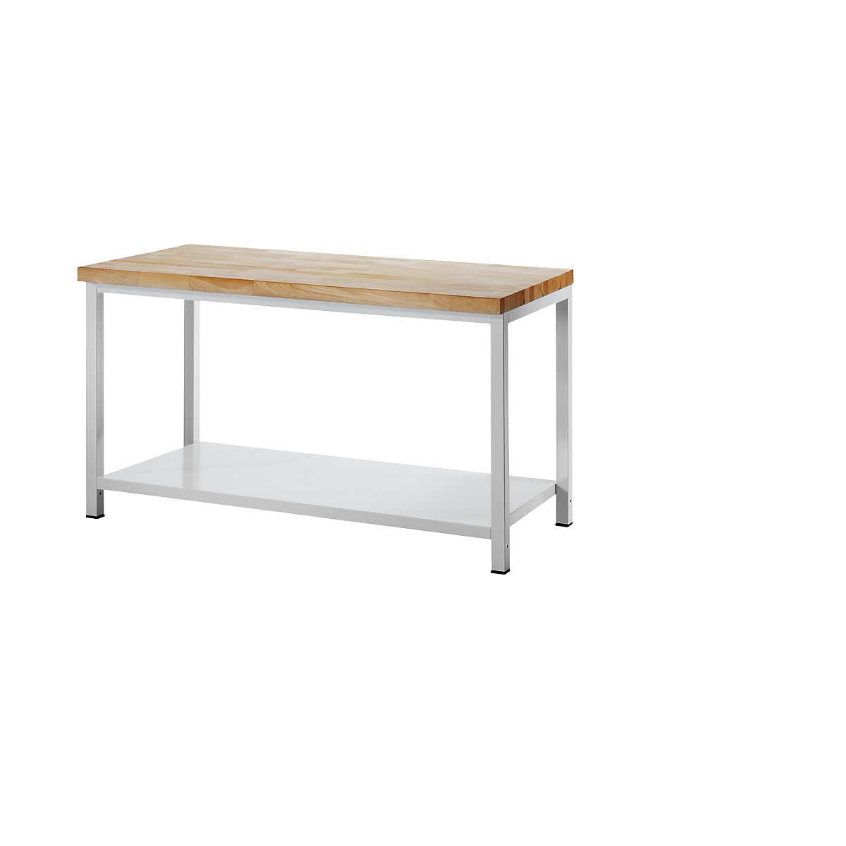 Bancada de trabalho, estrutura modular – RAU, 1 prateleira em chapa de aço, profundidade 700 mm, largura 1500 mm-0