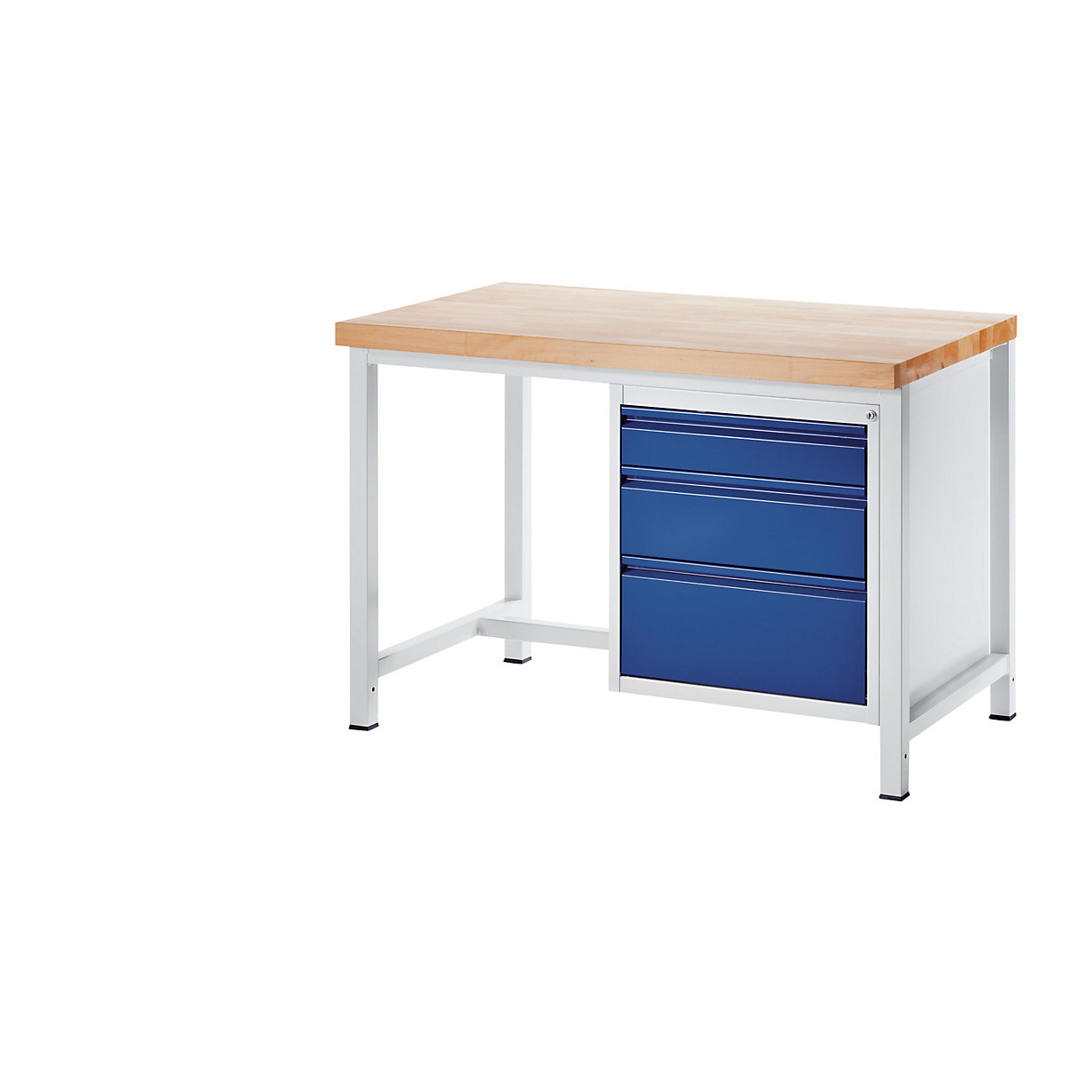 Bancada de trabalho, estrutura modular – RAU, 3 gavetas, tamanho L 1 x 120/180/240 mm de altura, profundidade 700 mm, largura 1250 mm-0