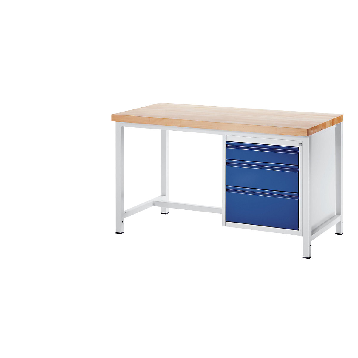 Bancada de trabalho, estrutura modular – RAU, 3 gavetas, tamanho L 1 x 120/180/240 mm de altura, profundidade 700 mm, largura 1500 mm-0