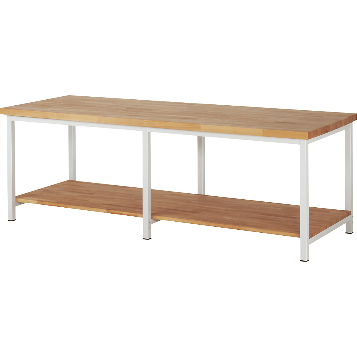 Bancada de trabalho, estrutura modular série 8000 – eurokraft pro, 1 prateleira, LxP 2500 x 900 mm-0
