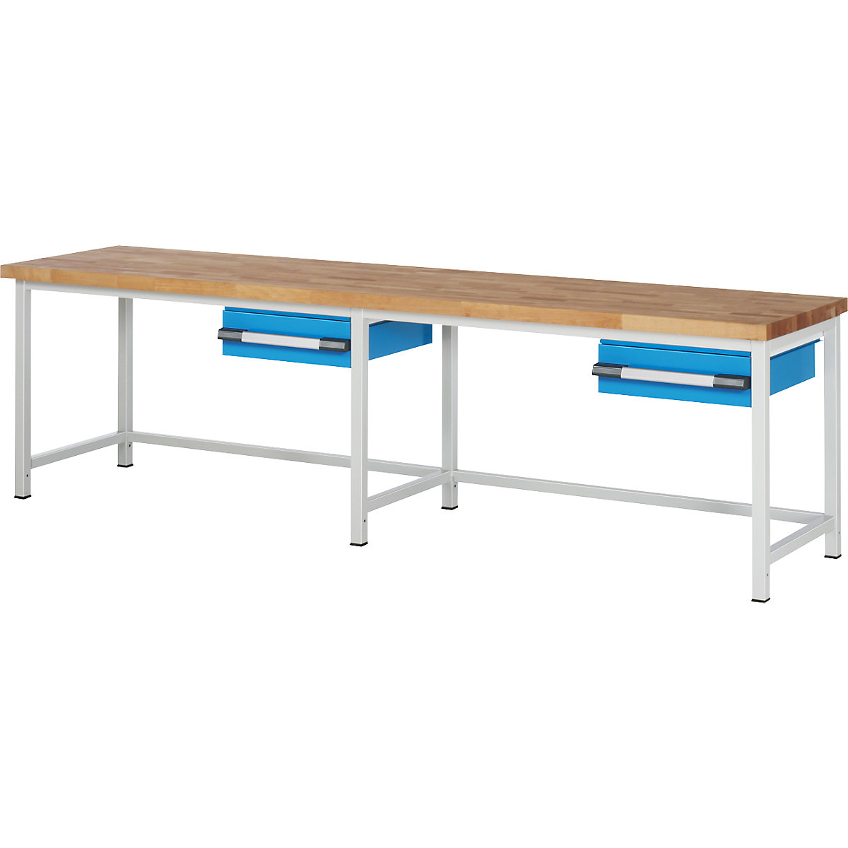 Bancada de trabalho, estrutura modular série 8000 – eurokraft pro, 1 gaveta de 150 mm, LxP 3000 x 700 mm-0