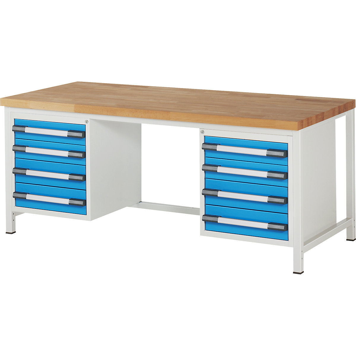 Bancada de trabalho, estrutura modular série 8000 – eurokraft pro, 12 gavetas: 8 x 120, 4 x 150 mm, LxP 2000 x 900 mm-0