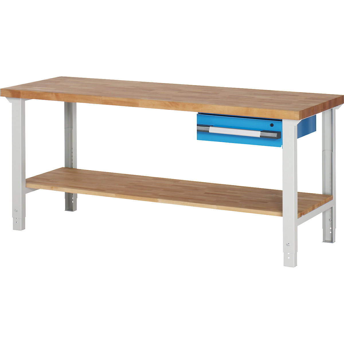 Bancada de trabalho, sistema modular série 7000 – eurokraft pro, 1 gaveta, 1 prateleira, LxP 2000 x 700 mm-0