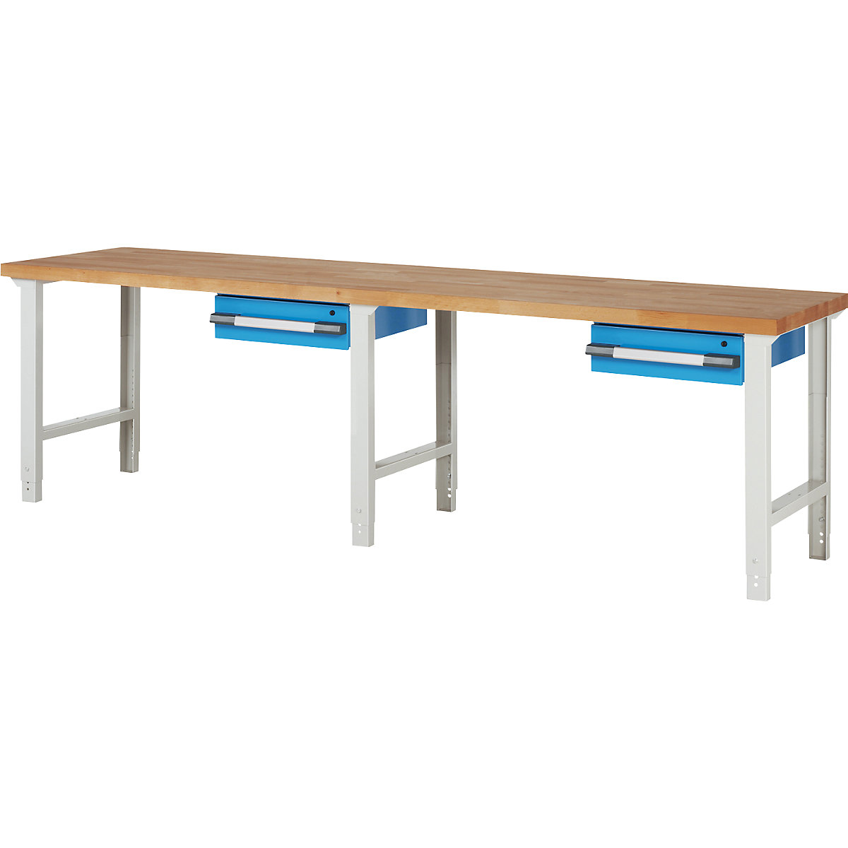 Bancada de trabalho, sistema modular série 7000 – eurokraft pro, 2 gavetas suspensas, LxP 3000 x 700 mm-0