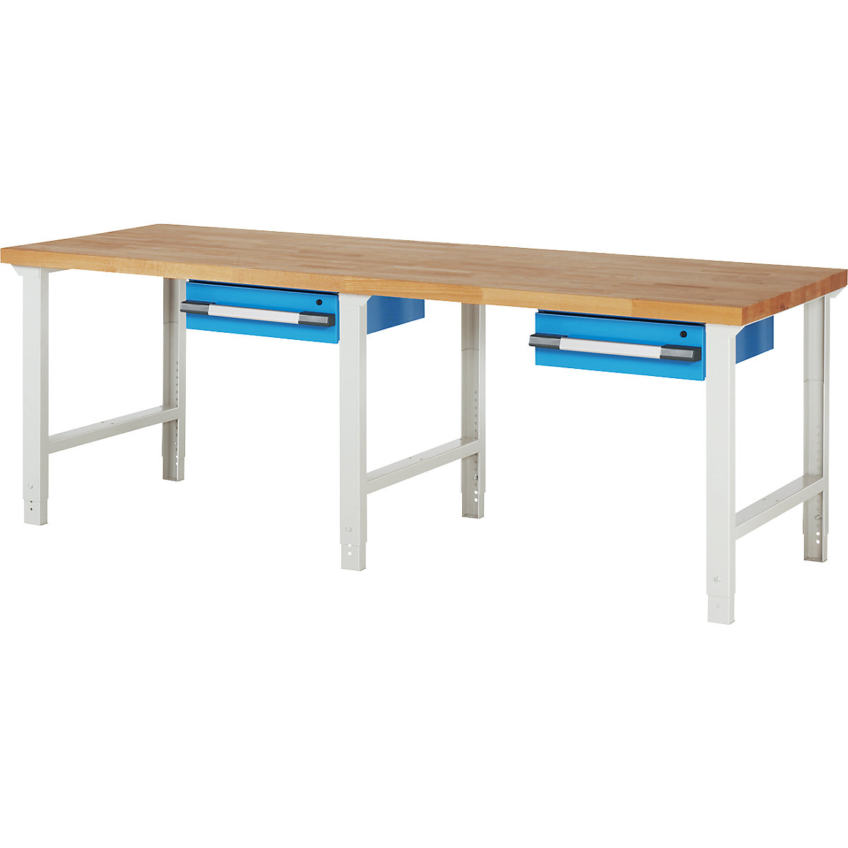Bancada de trabalho, sistema modular série 7000 – eurokraft pro, 2 gavetas suspensas, LxP 2500 x 900 mm-0