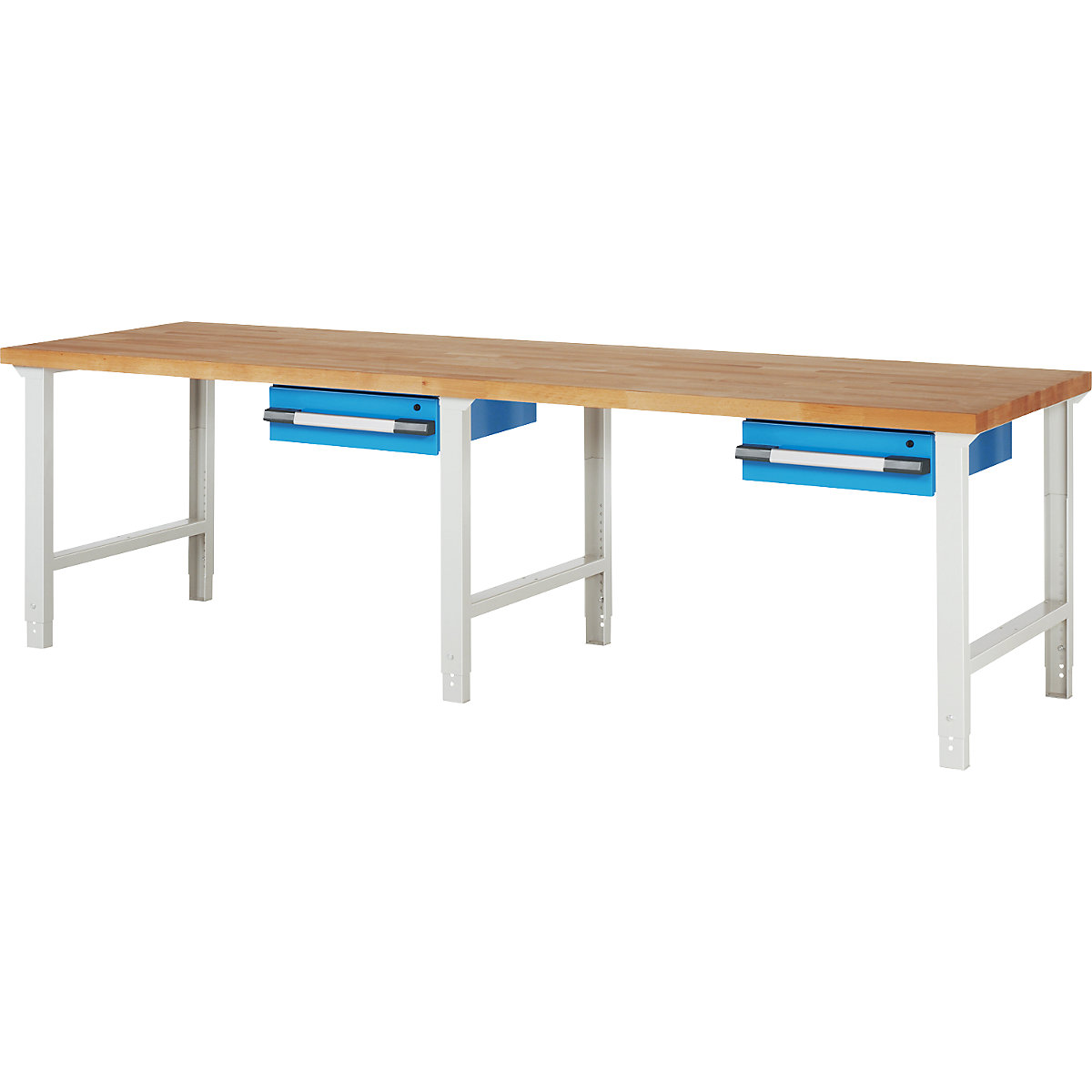 Bancada de trabalho, sistema modular série 7000 – eurokraft pro, 2 gavetas suspensas, LxP 3000 x 900 mm-0