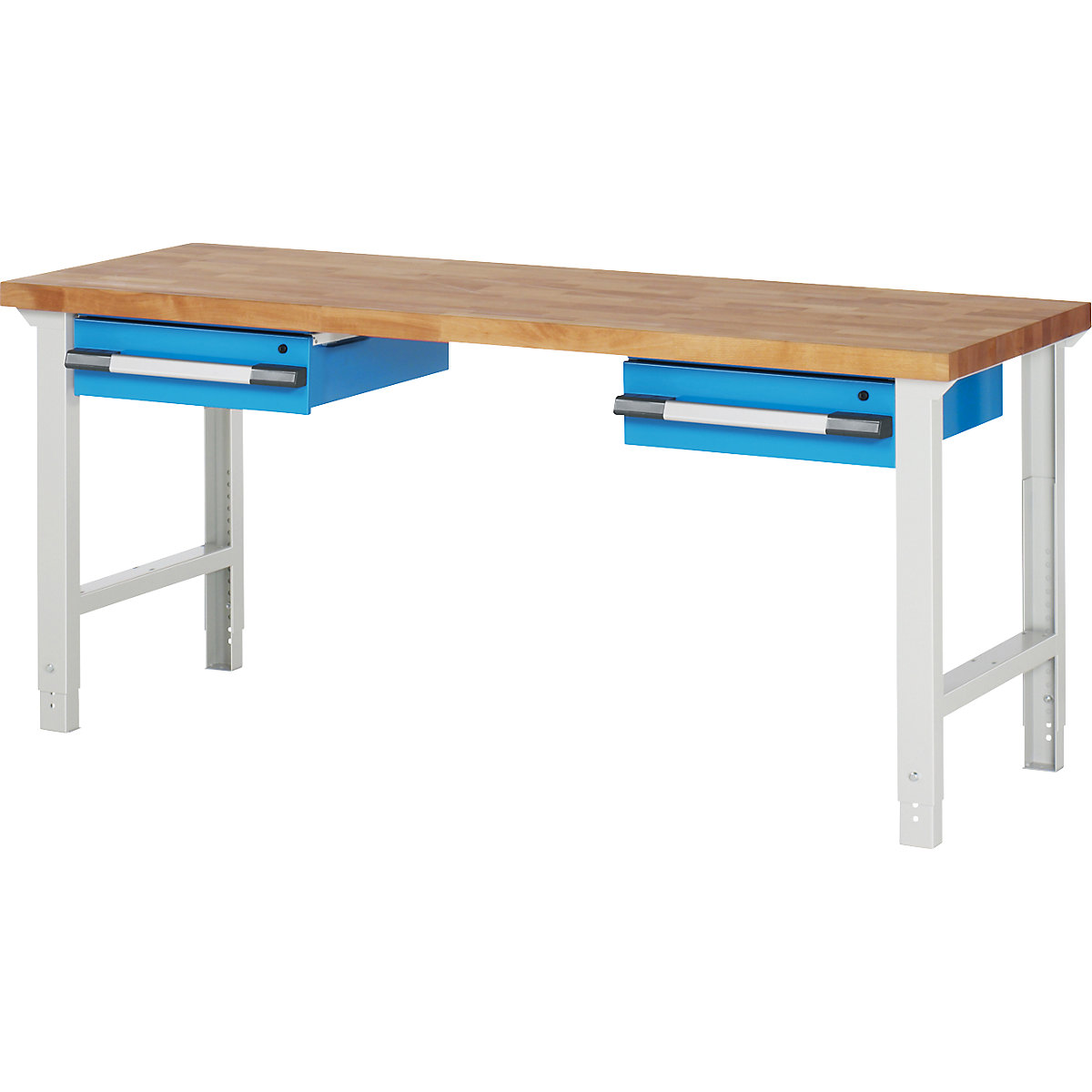 Bancada de trabalho, sistema modular série 7000 – eurokraft pro, 2 gavetas suspensas, LxP 2000 x 700 mm-0