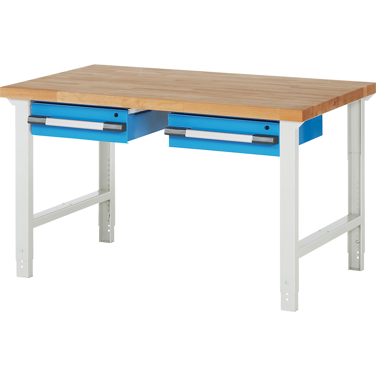 Bancada de trabalho, sistema modular série 7000 – eurokraft pro, 2 gavetas suspensas, LxP 1500 x 900 mm-0