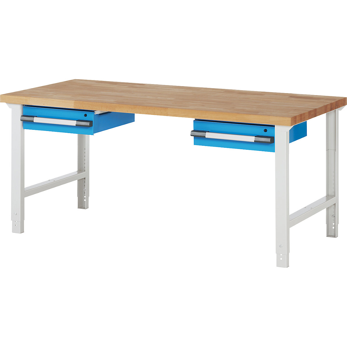 Bancada de trabalho, sistema modular série 7000 – eurokraft pro, 2 gavetas suspensas, LxP 2000 x 900 mm-0