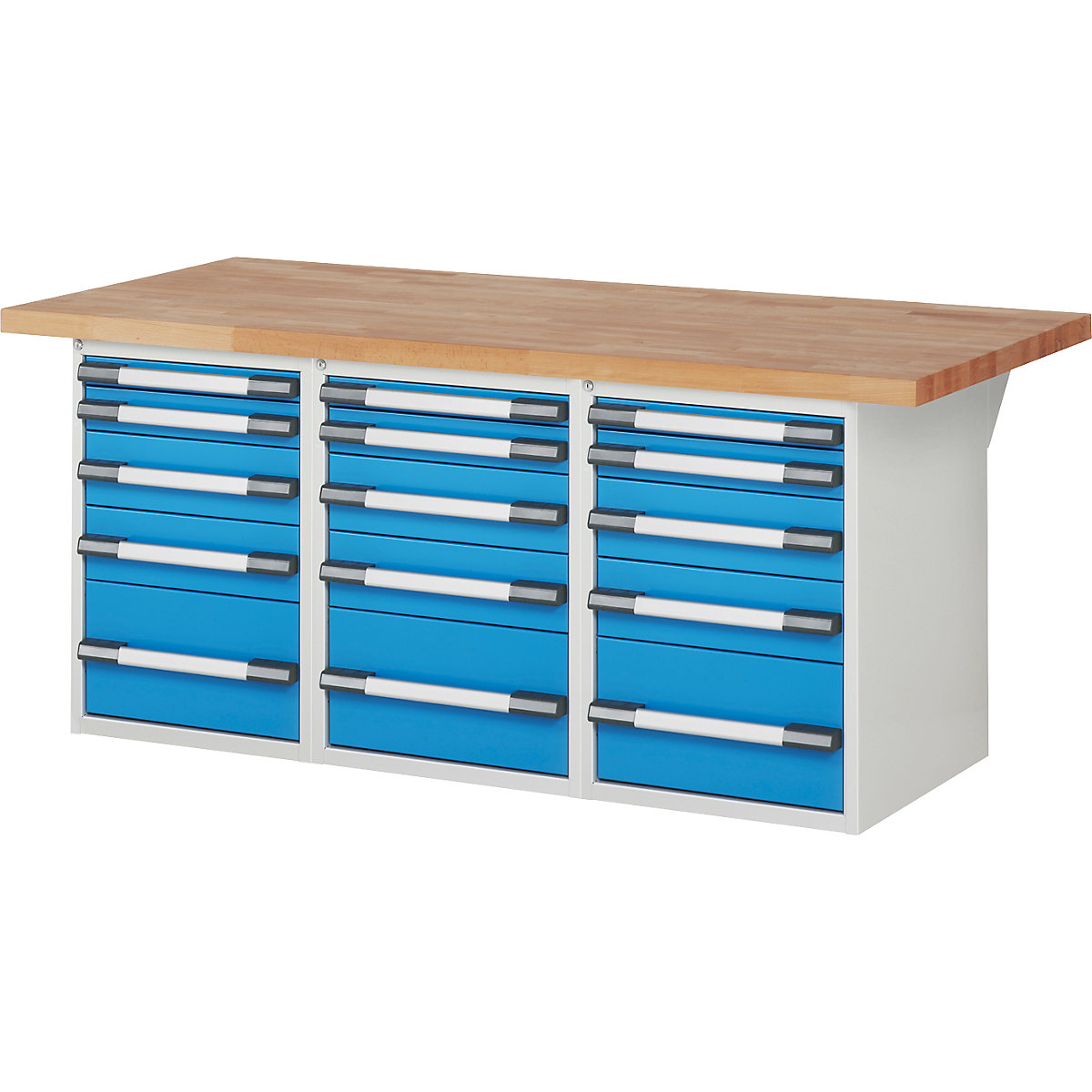 Bancada de trabalho, sistema modular série 7000 – eurokraft pro, 15 gavetas, LxP 2000 x 900 mm-0