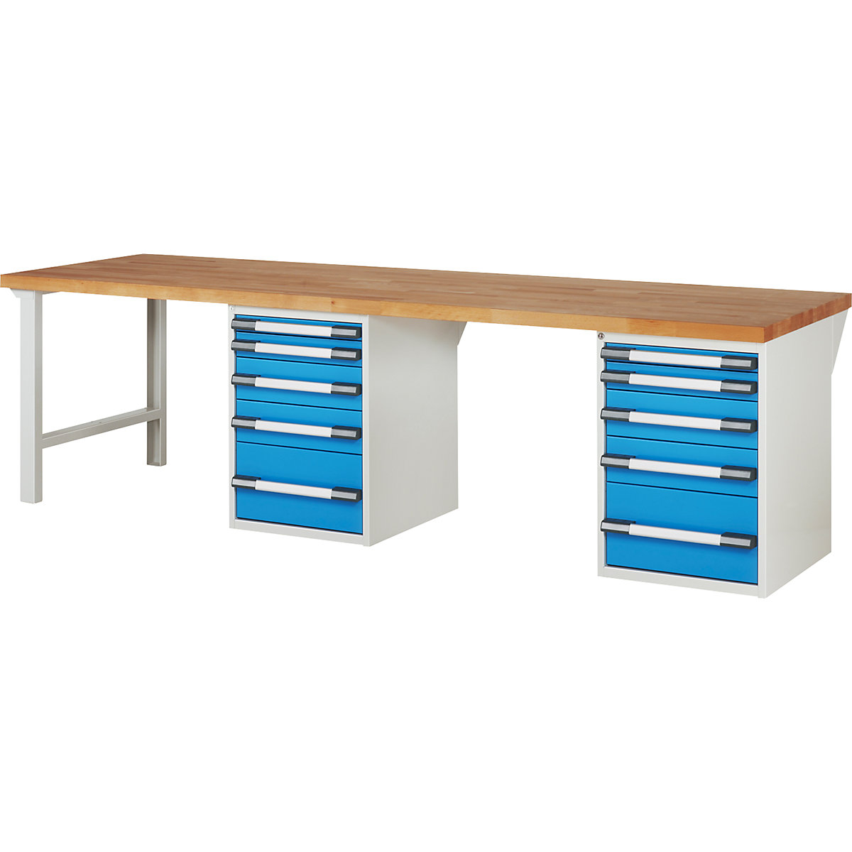 Bancada de trabalho, sistema modular série 7000 – eurokraft pro, 10 gavetas, extra largo, LxP 3000 x 900 mm-0