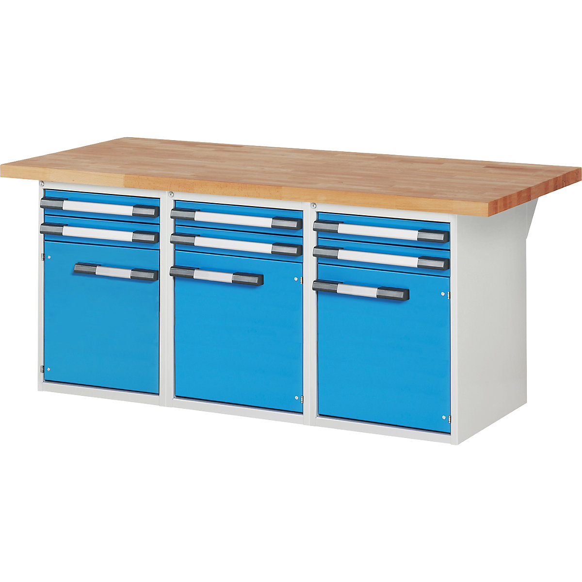 Bancada de trabalho, sistema modular série 7000 – eurokraft pro, 6 gavetas, 3 portas, LxP 2000 x 900 mm-0