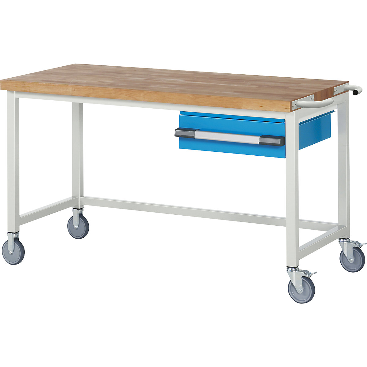 Bancada de trabalho com rodas Série 8000, estrutura modular – eurokraft pro, 1 gaveta suspensa, LxP 1500 x 700 mm-0