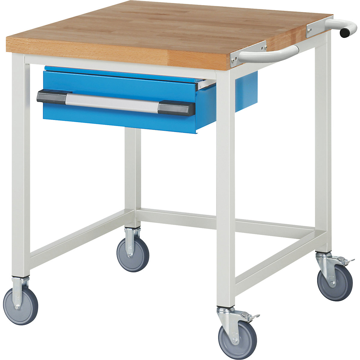 Bancada de trabalho com rodas Série 8000, estrutura modular – eurokraft pro, 1 gaveta suspensa, LxP 750 x 900 mm-0