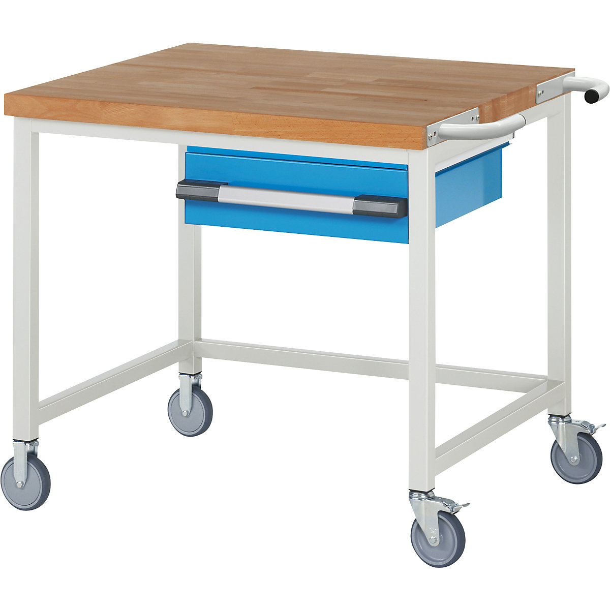 Bancada de trabalho com rodas Série 8000, estrutura modular – eurokraft pro, 1 gaveta suspensa, LxP 1000 x 900 mm-0