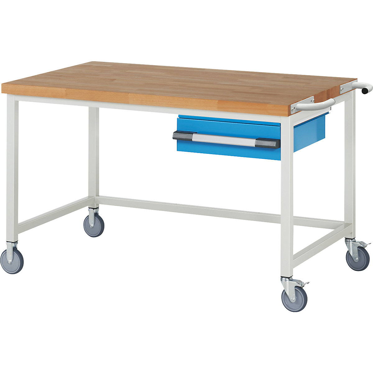 Bancada de trabalho com rodas Série 8000, estrutura modular – eurokraft pro, 1 gaveta suspensa, LxP 1500 x 900 mm-0