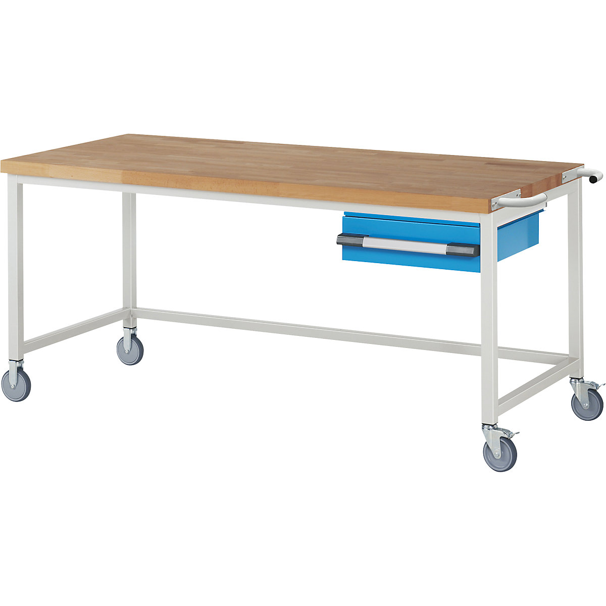 Bancada de trabalho com rodas Série 8000, estrutura modular – eurokraft pro, 1 gaveta suspensa, LxP 2000 x 900 mm-0