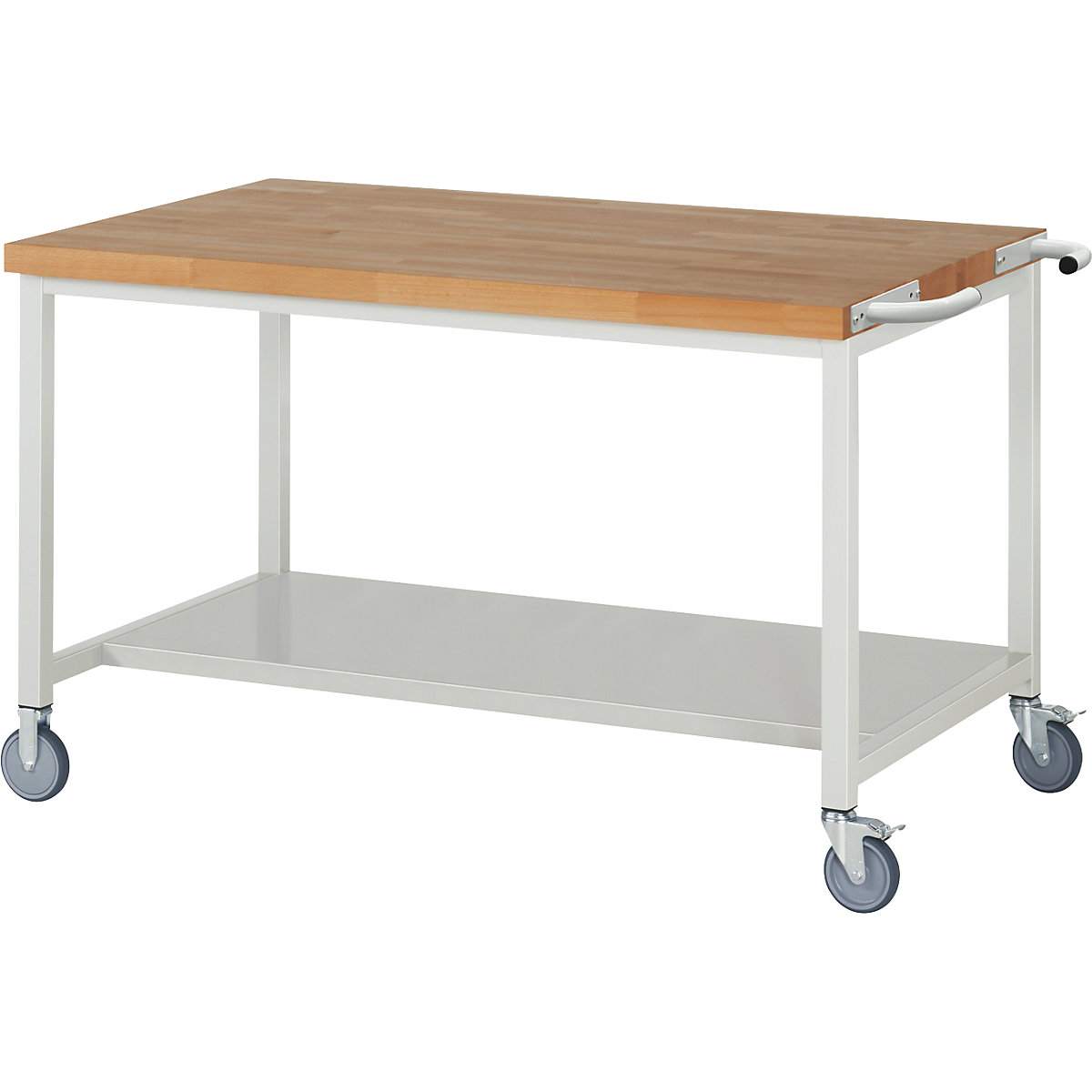 Bancada de trabalho com rodas Série 8000, estrutura modular – eurokraft pro, 1 prateleira, LxP 1500 x 900 mm-0