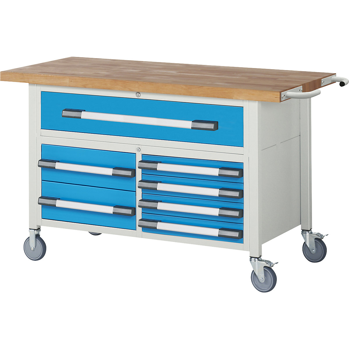 Bancada de trabalho com rodas Série 8000, estrutura modular – eurokraft pro