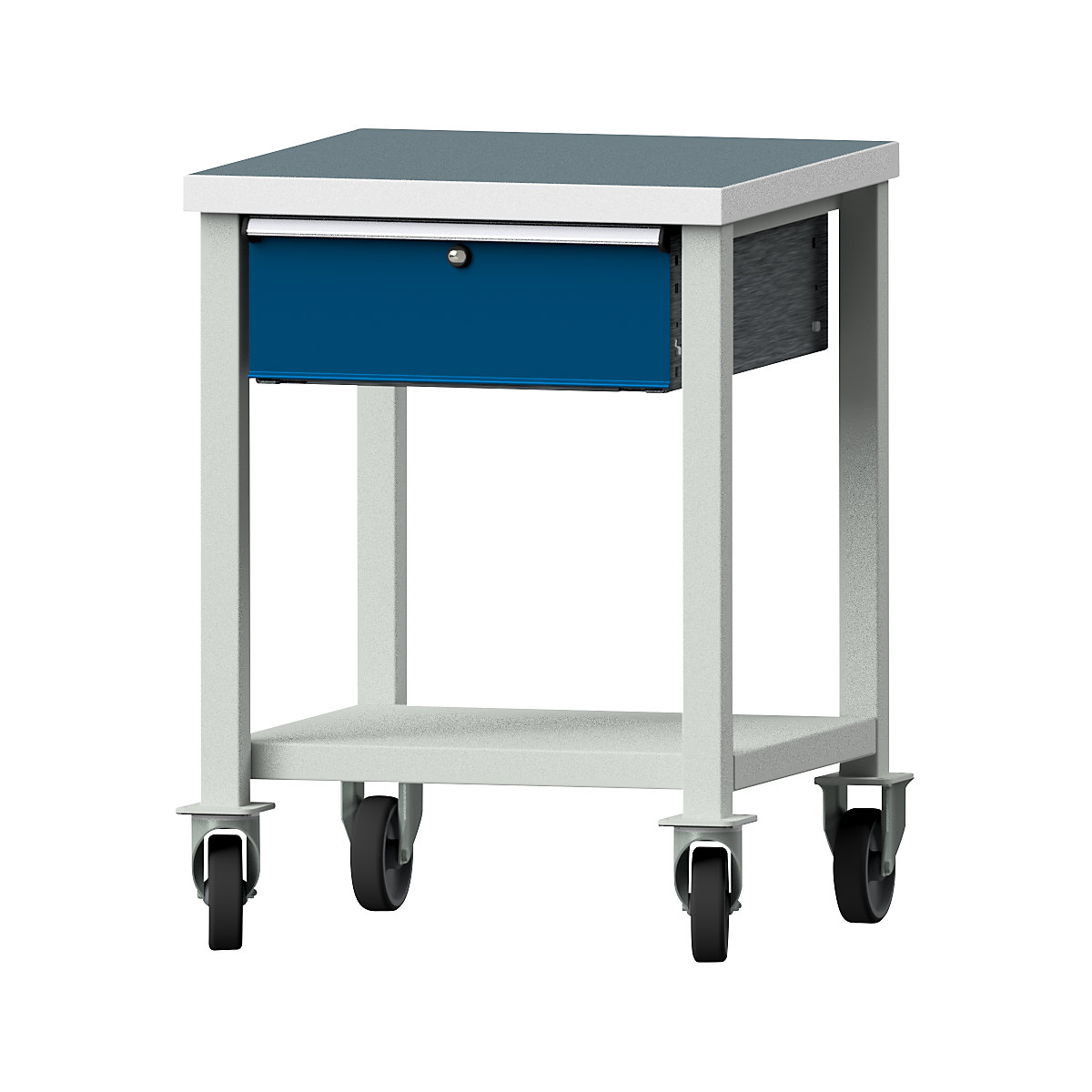 Bancada de trabalho compacta – ANKE, LxP 605 x 650 mm, 1 gaveta, móvel, tampo universal-0