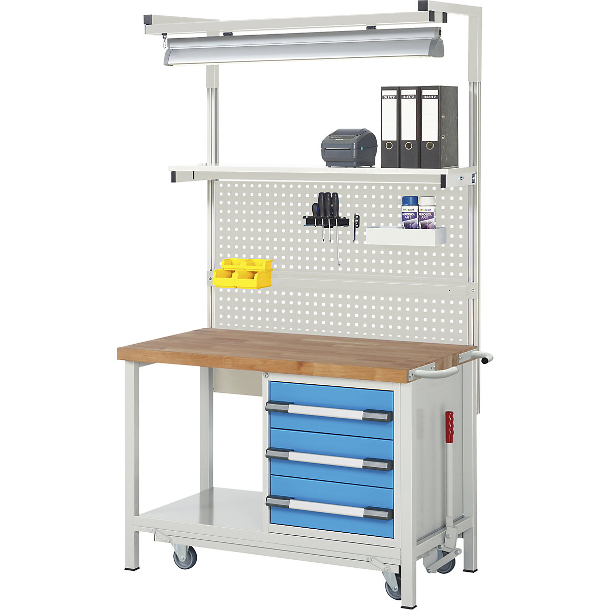 Bancada de trabalho móvel e rebaixável, estrutura modular série 8000 – eurokraft pro (Imagem do produto 2)-1