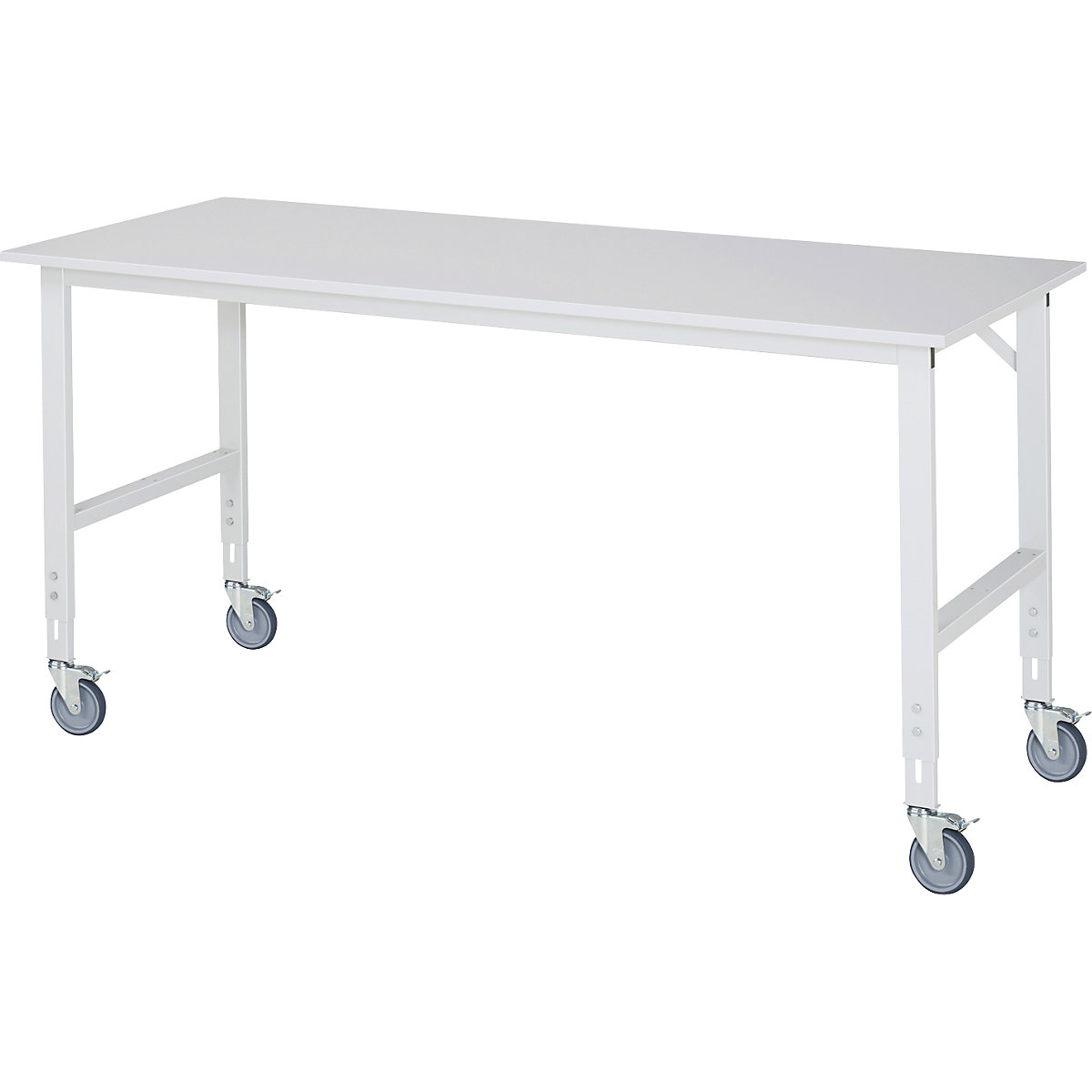 Mesa de trabalho móvel – RAU, armação 60 x 30 mm, LxP do tampo 2000 x 800 mm, tampo em melamina-0