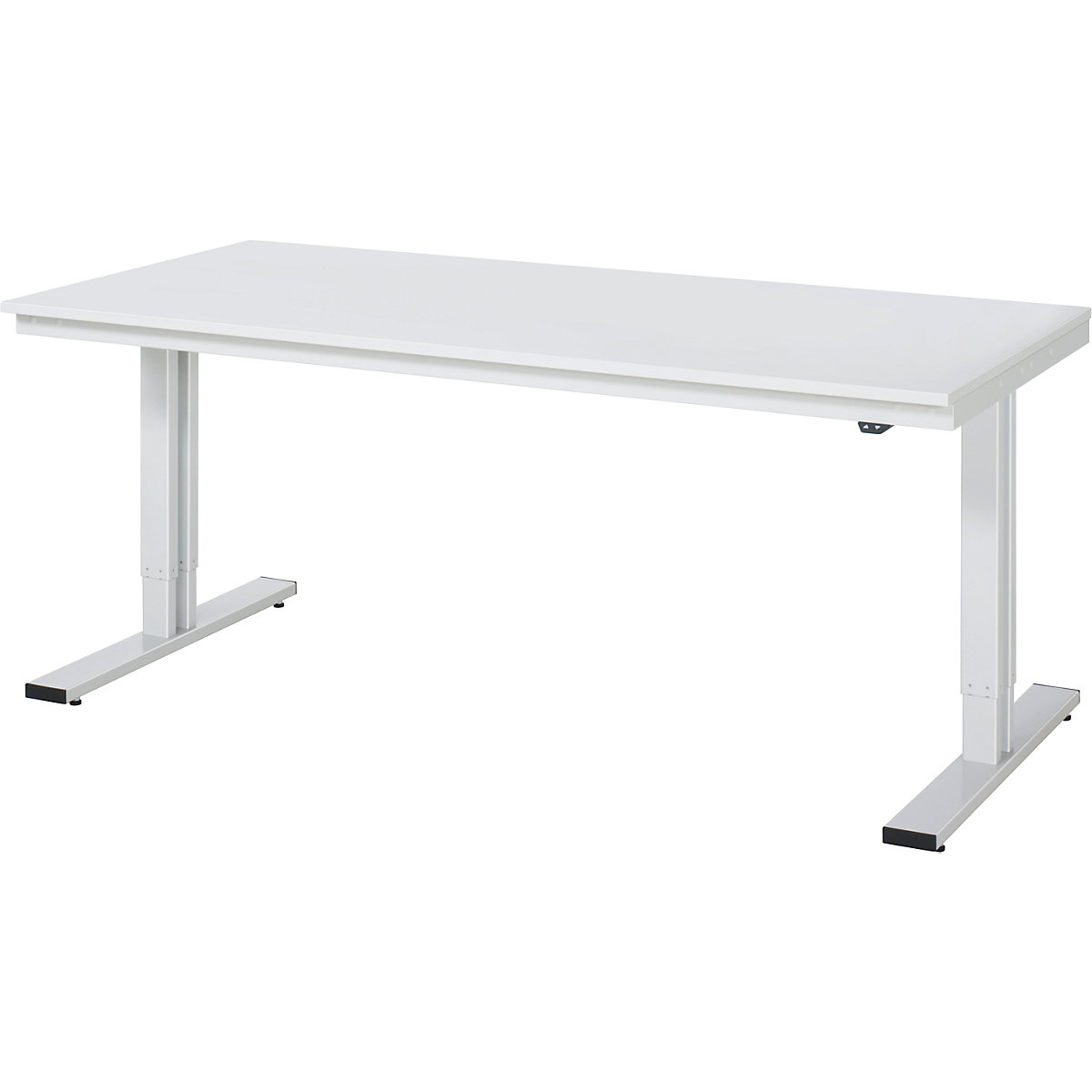 Mesa de trabalho com regulação elétrica da altura – capacidade de carga 300 kg – RAU, altura 720 – 1120 mm, placa de aglomerado revestida a MF, LxP 2000 x 1000 mm-0