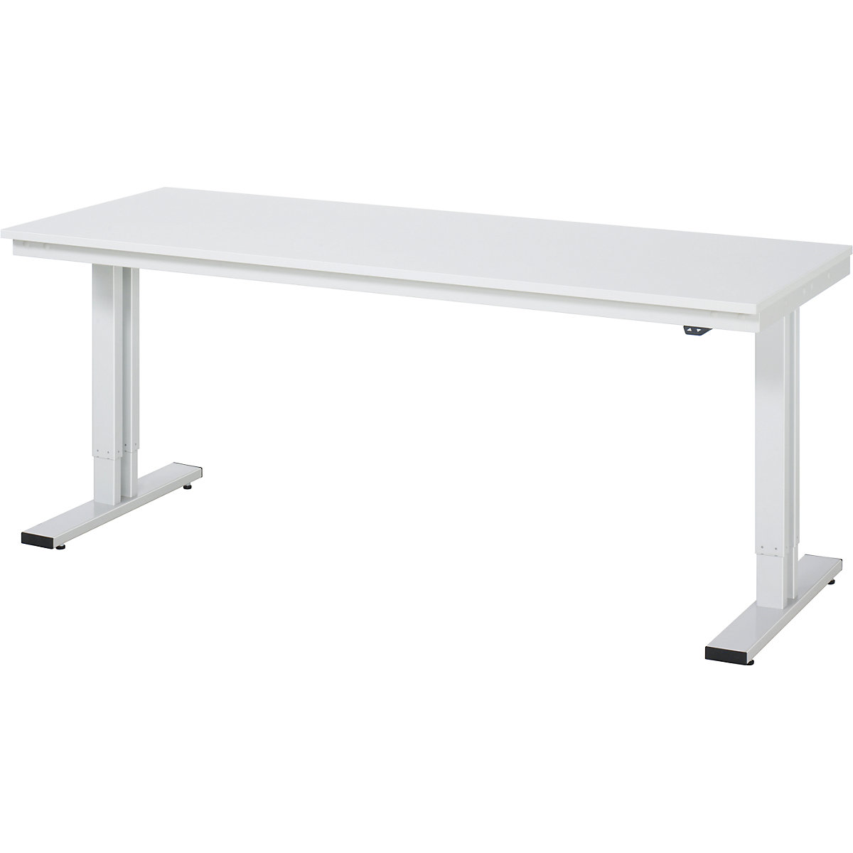 Mesa de trabalho com regulação elétrica da altura – capacidade de carga 300 kg – RAU, altura 720 – 1120 mm, placa de aglomerado revestida a MF, LxP 2000 x 800 mm-0