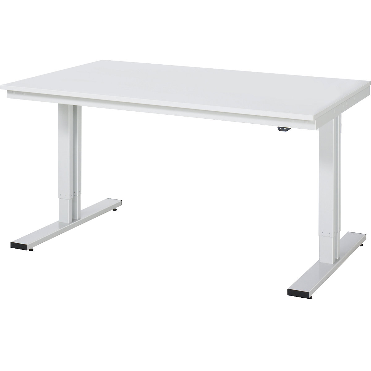 Mesa de trabalho com regulação elétrica da altura – capacidade de carga 300 kg – RAU, altura 720 – 1120 mm, placa de aglomerado revestida a MF, LxP 1500 x 1000 mm-0