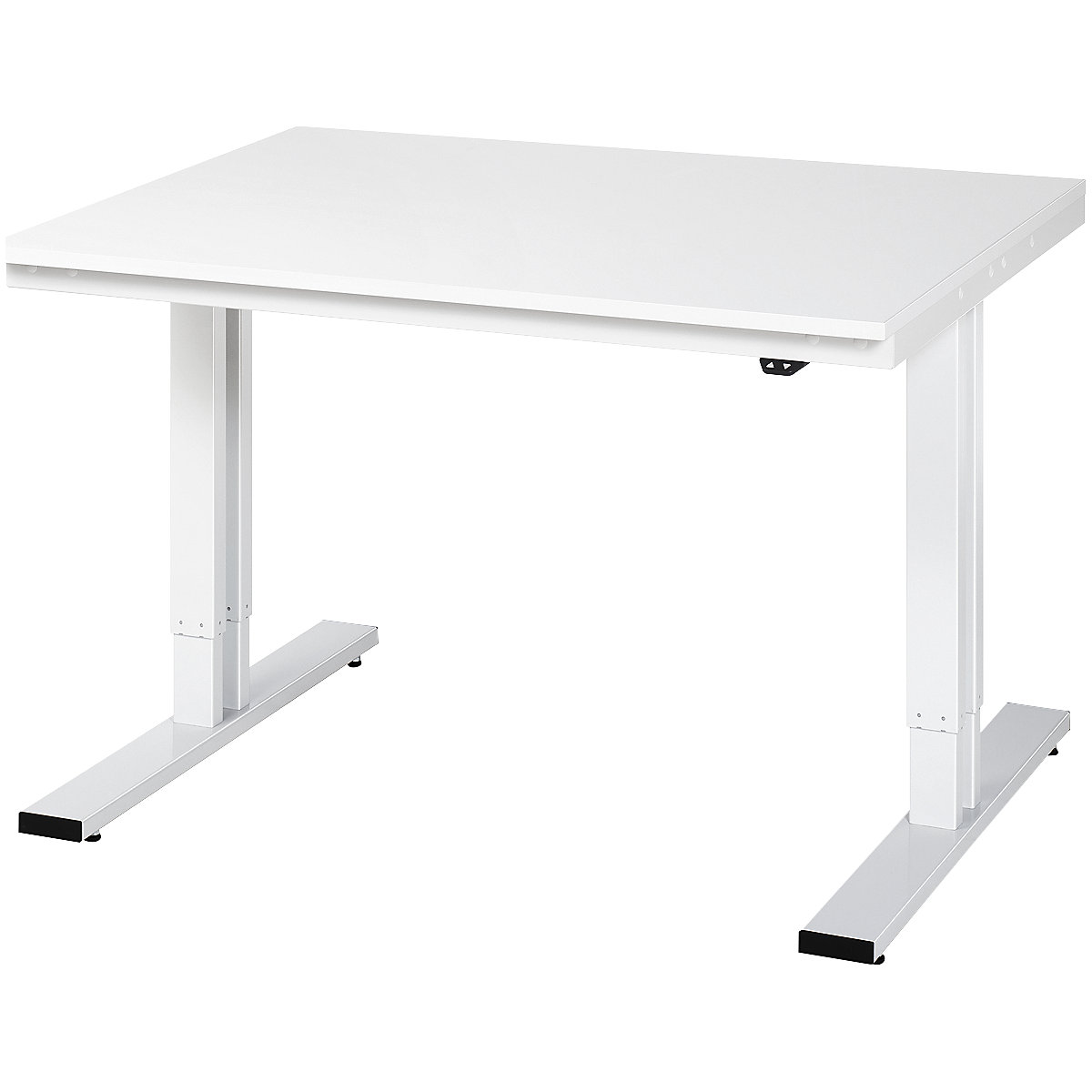 Mesa de trabalho com regulação elétrica da altura – capacidade de carga 300 kg – RAU, altura 720 – 1120 mm, tampo em melamina ESD, LxP 1250 x 1000 mm-0