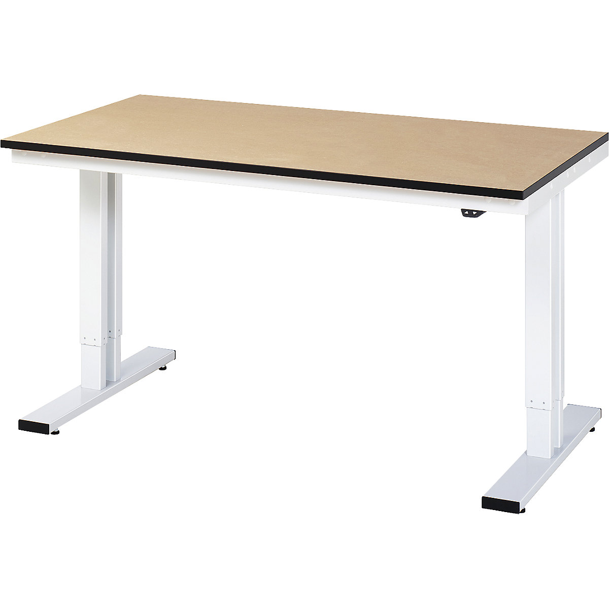 Mesa de trabalho com regulação elétrica da altura – capacidade de carga 300 kg – RAU, altura 720 – 1120 mm, tampo em MDF, LxP 1500 x 800 mm-0