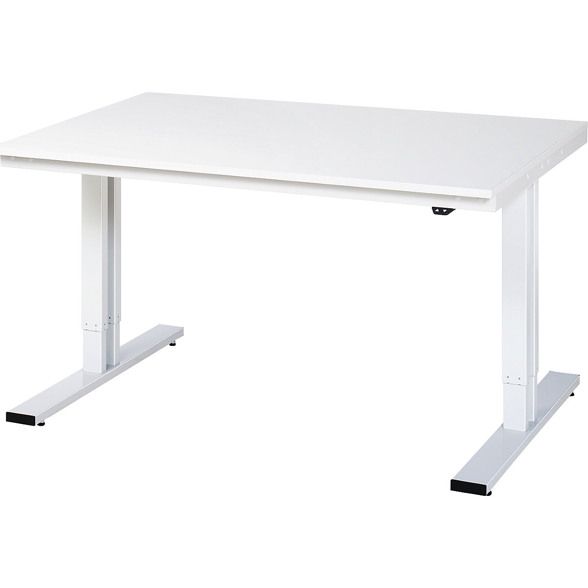 Mesa de trabalho com regulação elétrica da altura – capacidade de carga 300 kg – RAU, altura 720 – 1120 mm, tampo em melamina ESD, LxP 1500 x 1000 mm-0